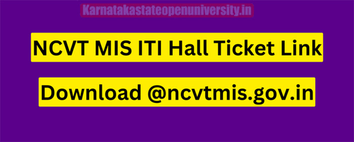 NCVT MIS ITI Hall Ticket 