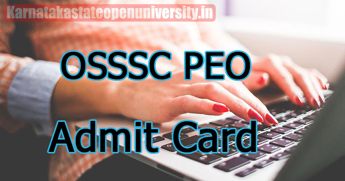 OSSSC PEO Admit Card