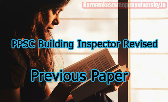 PPSC Building Inspector Revised Previous Paper