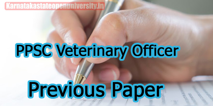 PPSC Veterinary Officer Previous Paper