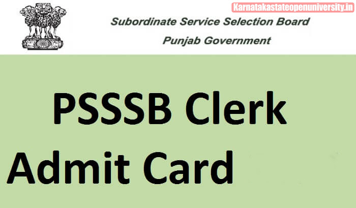 PSSSB Clerk Admit Card