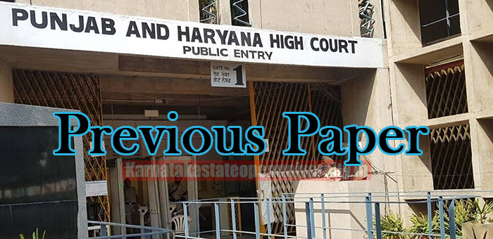 Punjab and Haryana High Court Clerk Previous Paper