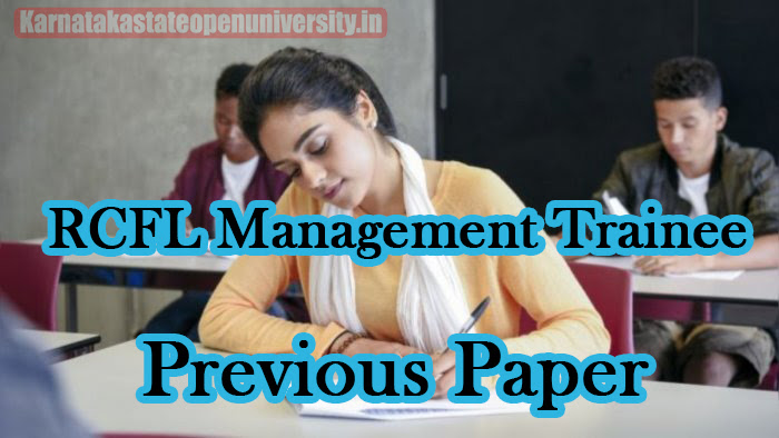 RCFL Management Trainee Previous Paper