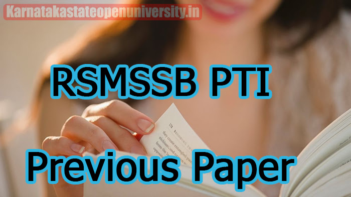 RSMSSB PTI Previous Paper 