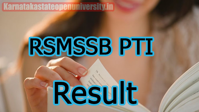 RSMSSB PTI Result 