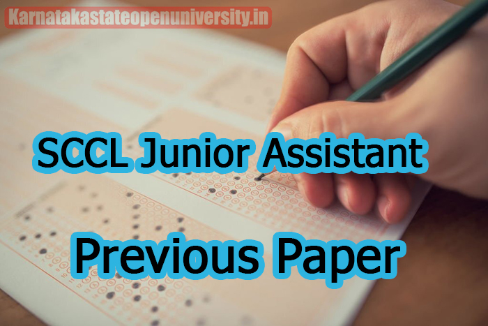 SCCL Junior Assistant Previous Paper