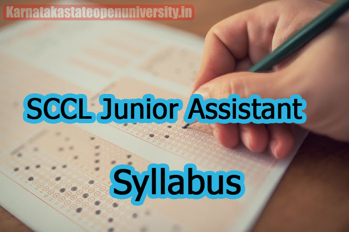 SCCL Junior Assistant Syllabus