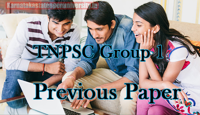 TNPSC Group 1 Previous Paper