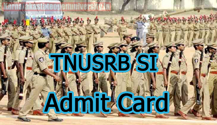 TNUSRB SI Admit Card