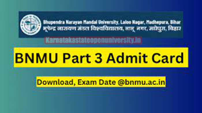 BNMU Part 3 Admit Card 
