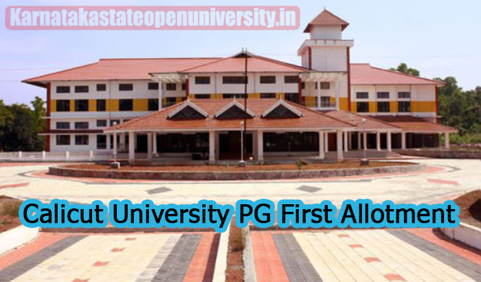 Calicut University PG First Allotment 