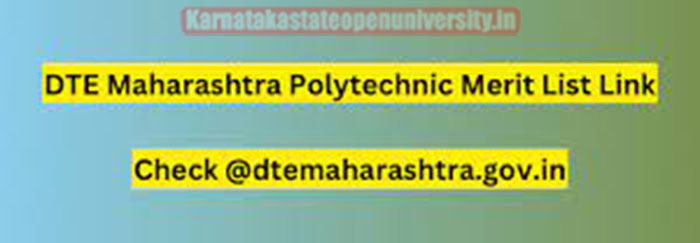 DTE Maharashtra Polytechnic Merit List 