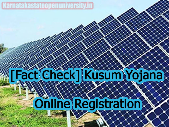 [Fact Check] Kusum Yojana Online Registration