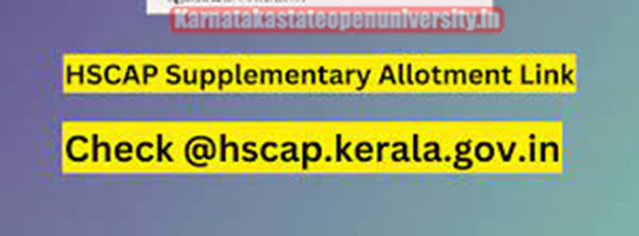 HSCAP Supplementary Allotment 