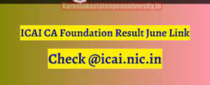 ICAI CA Foundation Result June 2023