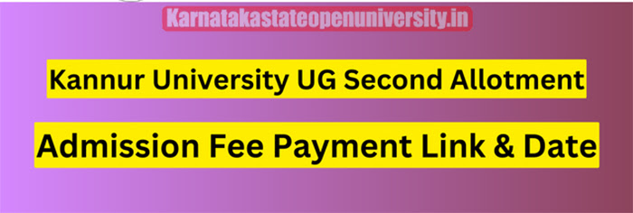 Kannur University UG Second Allotment