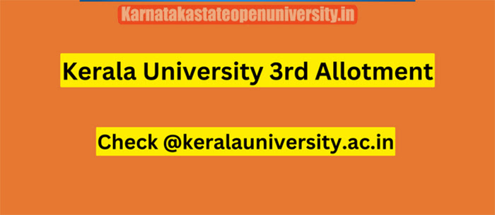 Kerala University UG Third Allotment