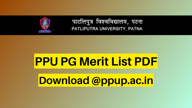 PPU PG Merit List
