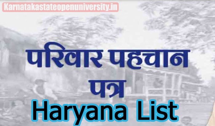 Parivar Pehchan Patra Haryana List 