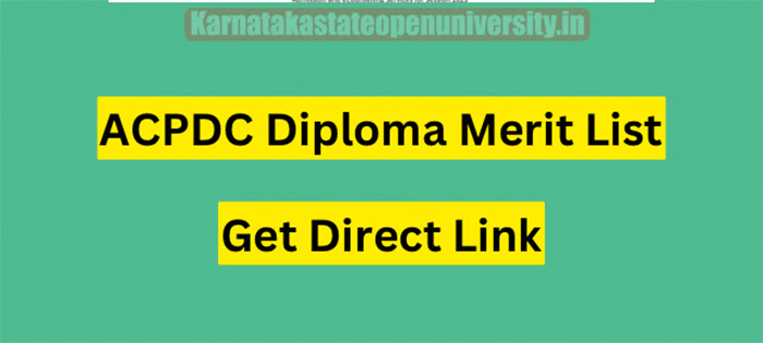 ACPDC Diploma Provisional Merit List 2023