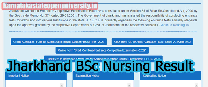 Jharkhand BSc Nursing Result 2023
