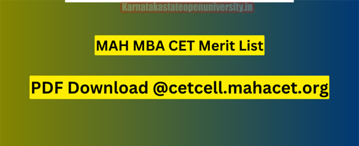 MAH MBA CET Merit List 2023