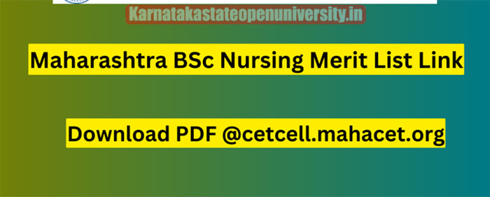 Maharashtra BSc Nursing Merit List 2023