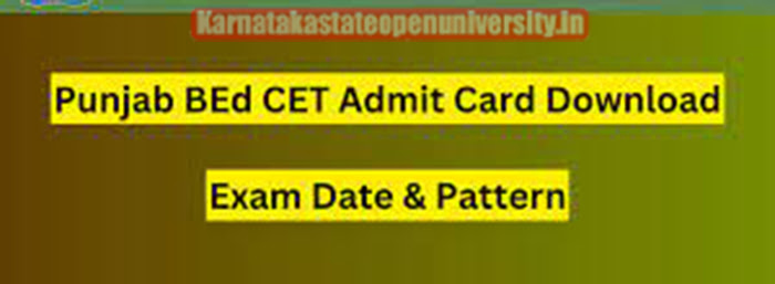 Punjab B.Ed CET Admit Card 2023