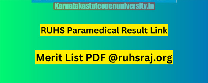 RUHS Paramedical Result 2023 