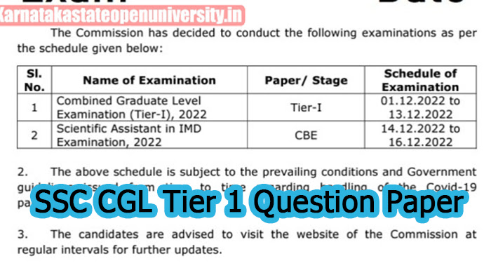 SSC CGL Tier 1 Question Paper 2023 
