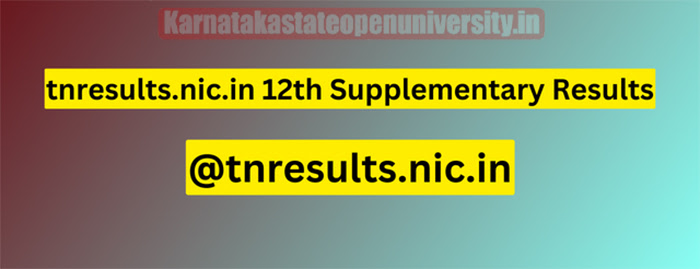 tnresults.nic.in 12th Supplementary Results 