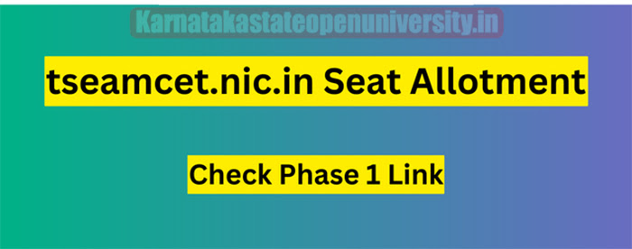 tseamcet.nic.in Seat Allotment 2023