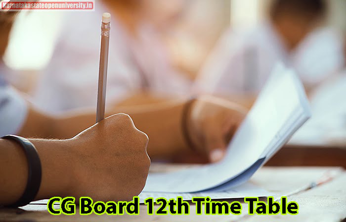 CG Board 12th Time Table