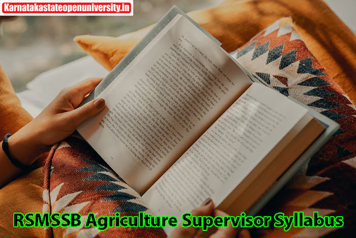 RSMSSB Agriculture Supervisor Syllabus