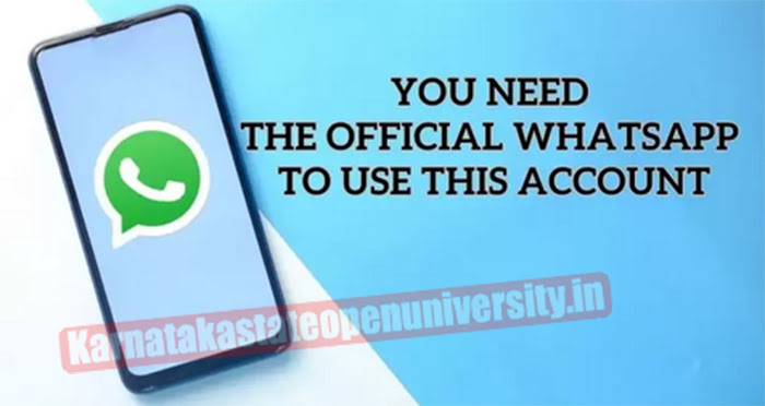 You Need The Official Whatsapp To Use This Account
