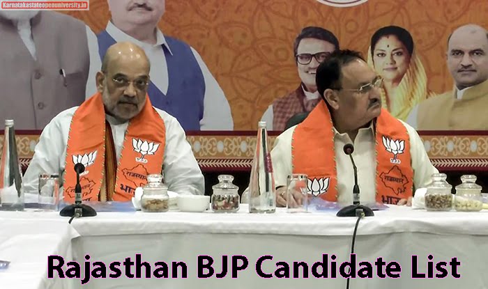 Rajasthan BJP Candidate List
