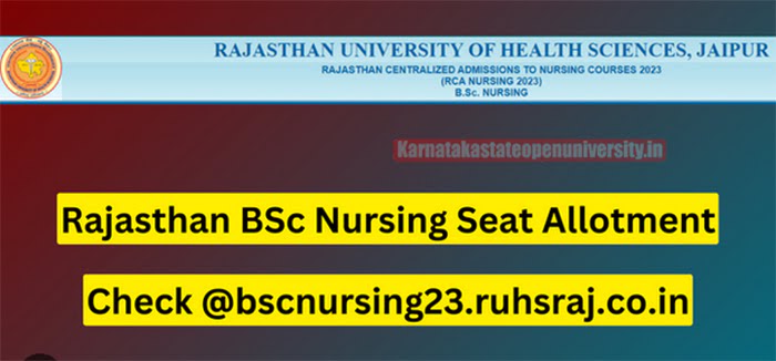 Rajasthan BSc Nursing Seat Allotment