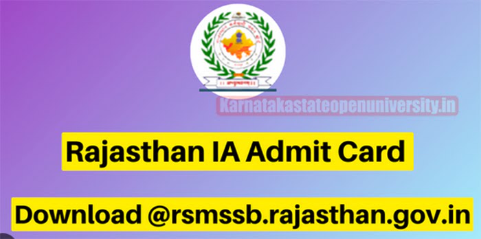 Rajasthan IA Admit Card