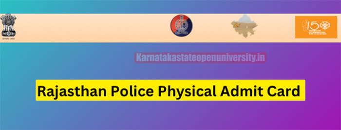 Rajasthan Police Physical Admit Card