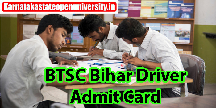 BTSC Bihar Driver Admit Card