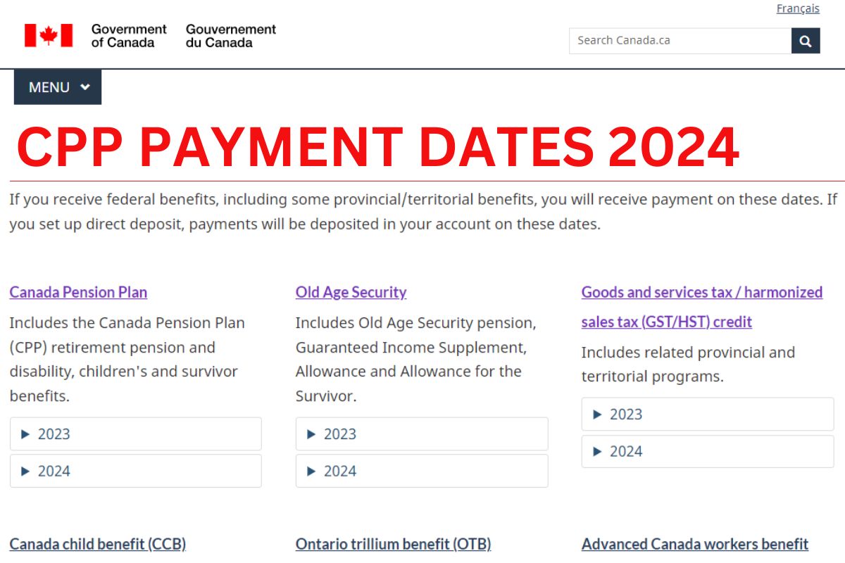 CPP Payment Dates 2024 Released Check Canada Pension Payment Plan