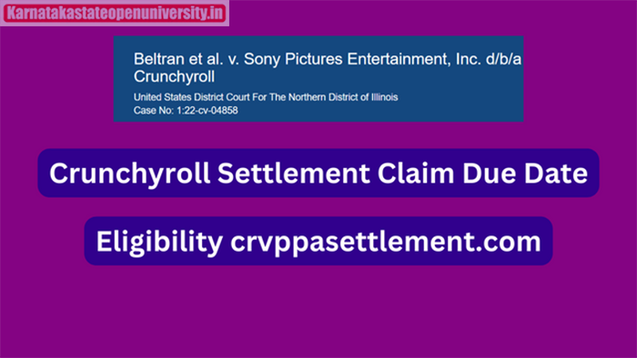 Crunchyroll Settlement Claim