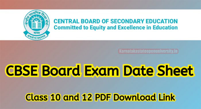 Cbse Date Sheet 2024 Class 10th 12th Time Table Notice Pdf Download