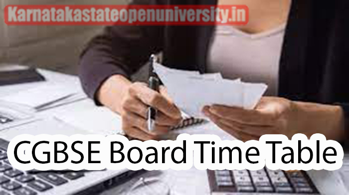 CGBSE Board Time Table 2024