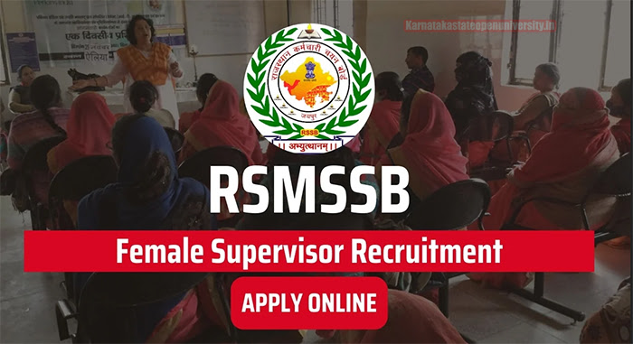 Rajasthan Female Supervisor Recruitment