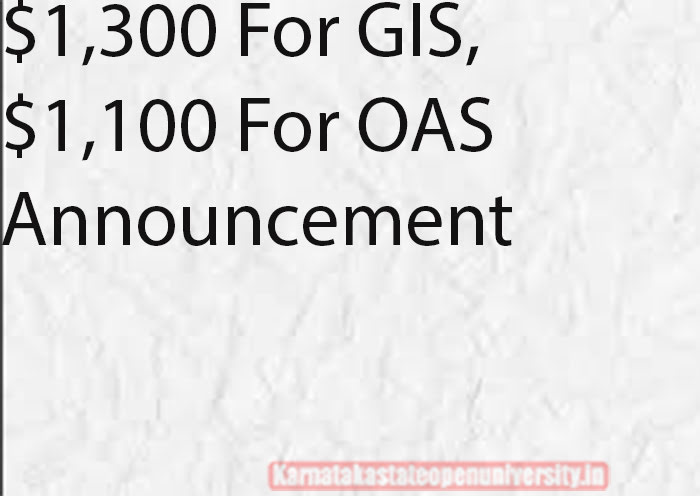 $1,300 For GIS, $1,100 For OAS Announcement