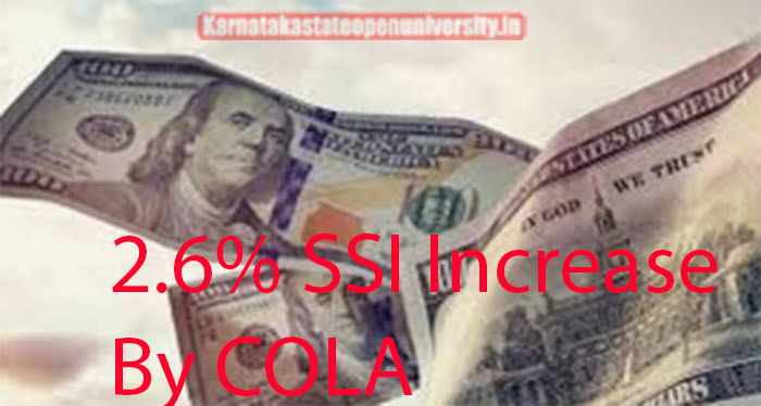 2.6% SSI Increase By COLA