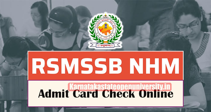 RSMSSB NHM Admit Card